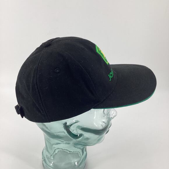 John Deere Adjustable Size Cap Hat Black Green Yellow 146 - Picture 6 of 8